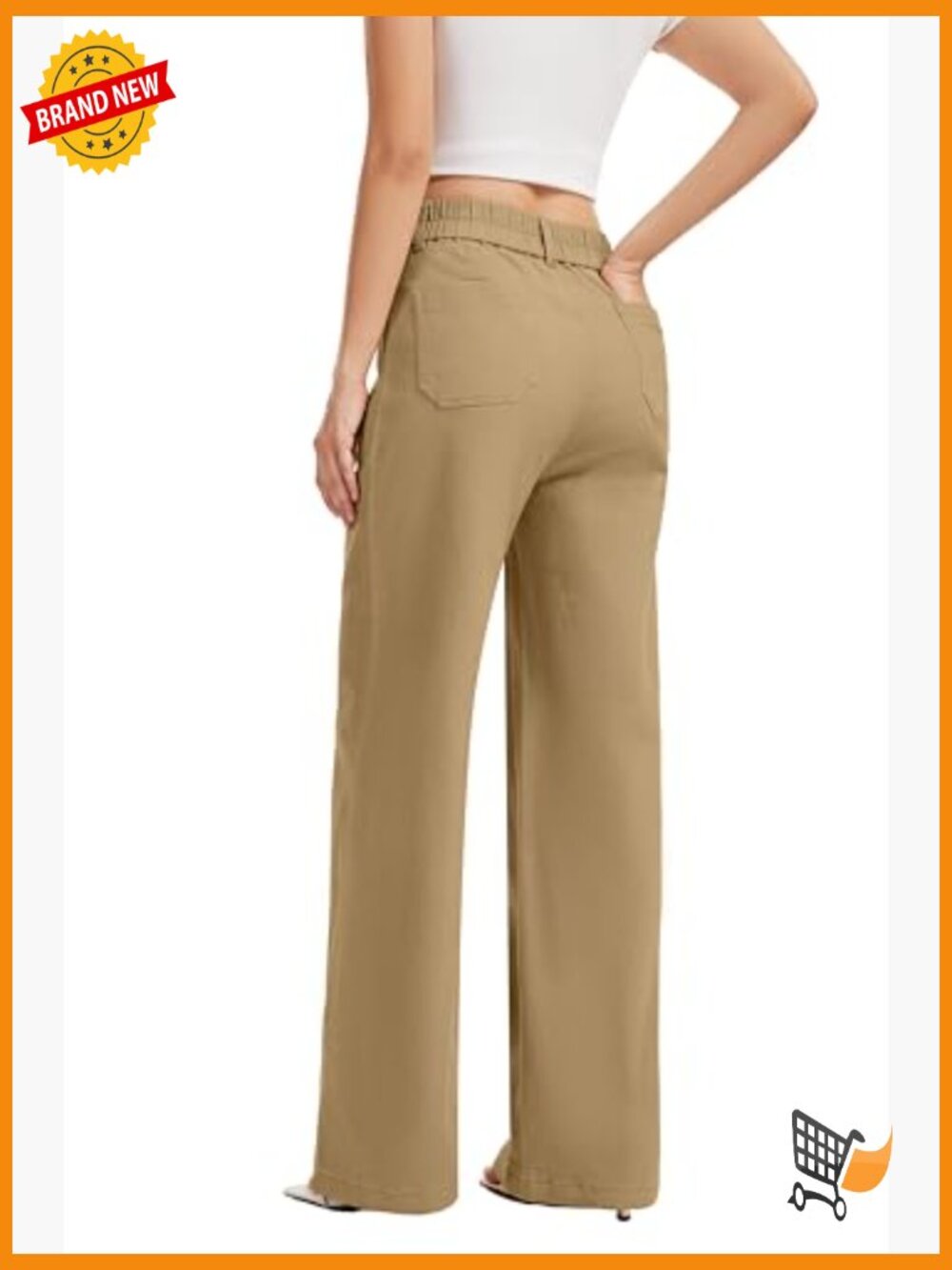 High Waist Wide Leg Stretchy Baggy Denim Jeans Pull On Tummy Control - Picture 6 of 6